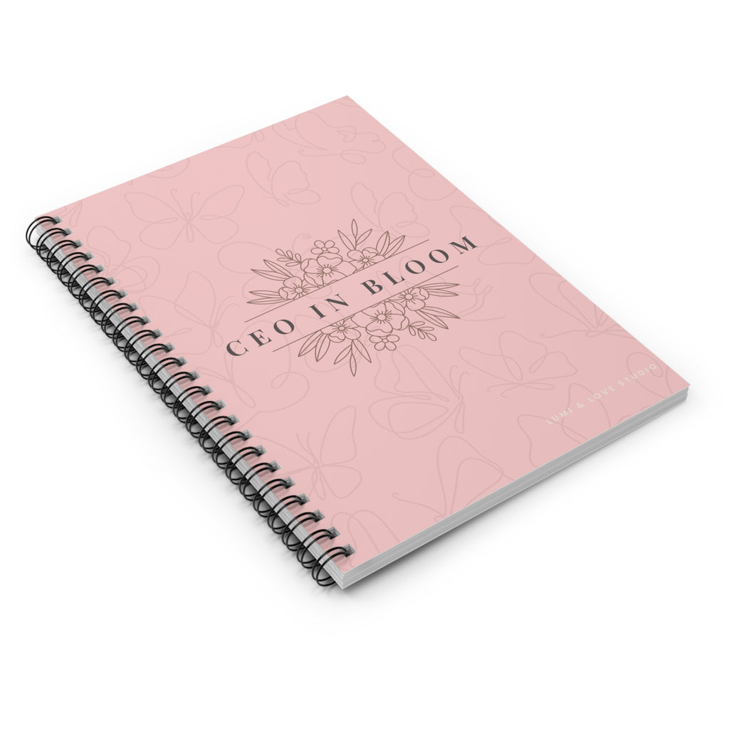 CEO in Bloom Lined Spiral Notebook | Cotton Rose