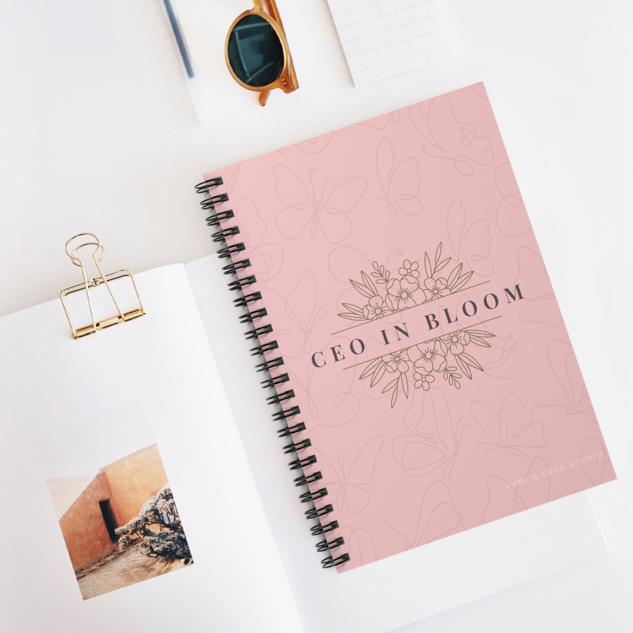 CEO in Bloom Lined Spiral Notebook | Cotton Rose
