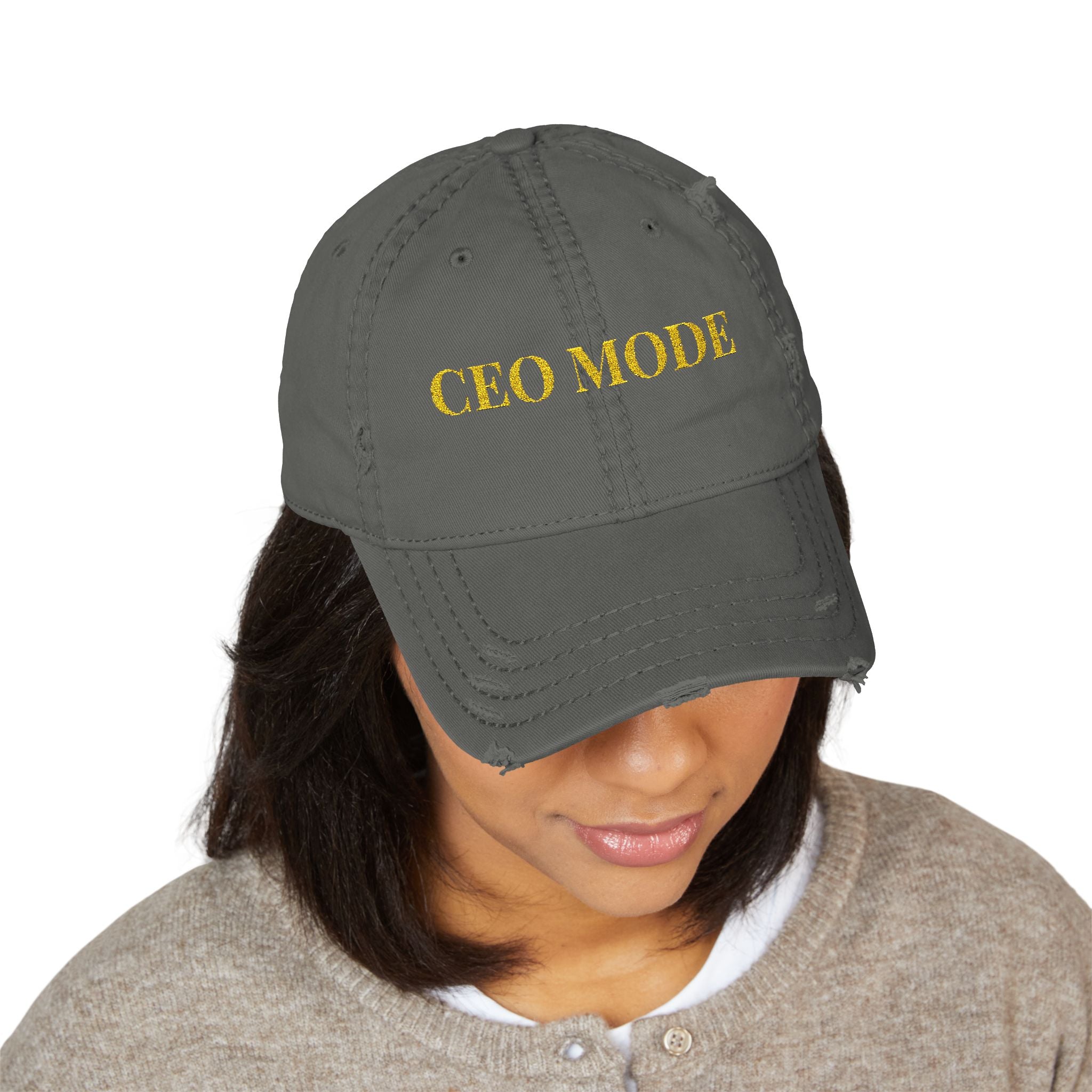 CEO Mode | Built Not Bought Embroidered Distressed Dad Hat