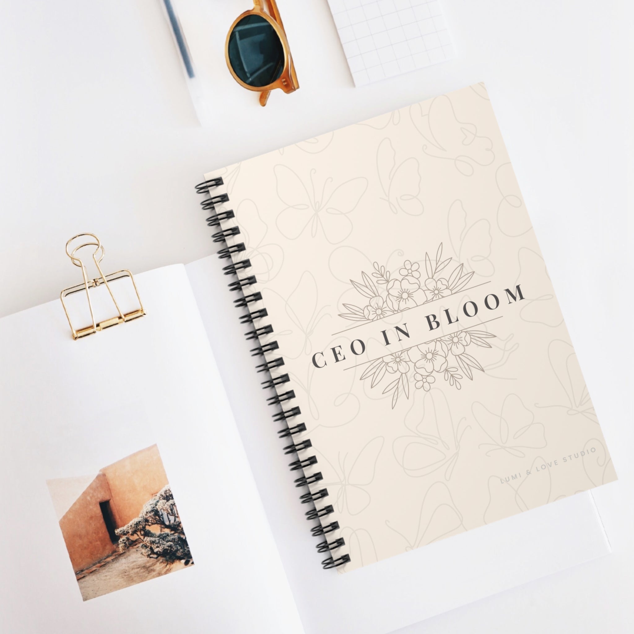 CEO in Bloom Lined Spiral Notebook | Linen