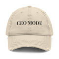 CEO Mode | Built Not Bought Embroidered Distressed Dad Hat (Khaki)